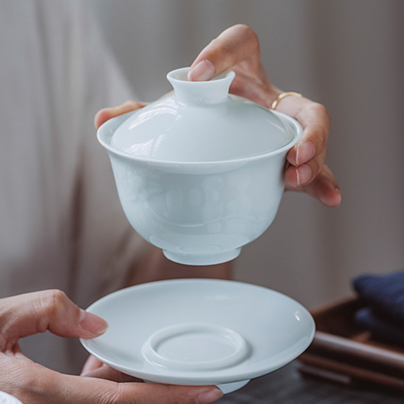 Jingdezhen flagship store of ceramic tea set shadow celadon manual kung fu tea tea tureen tea cups