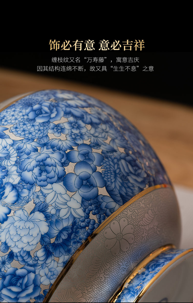 Jingdezhen flagship stores in the see colour ceramic tea pot enamel high - end tall apple can appreciate the collection tank