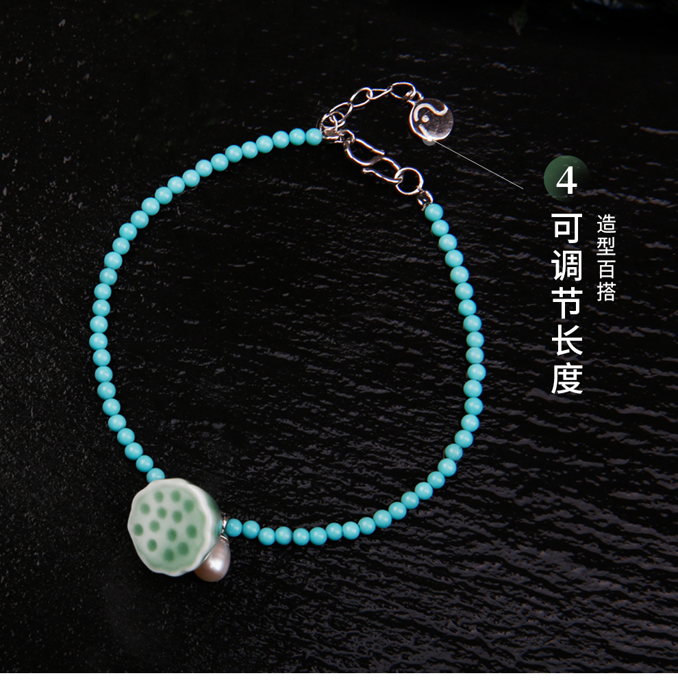 Jingdezhen flagship store ceramic creative earrings pendant bracelet new Chinese style classical first act the role ofing is tasted female creative gifts