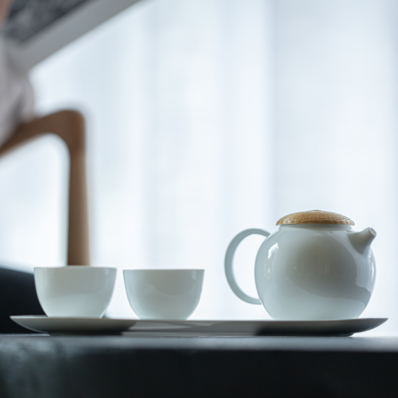 At the beginning of jingdezhen rhyme bamboo filament buckle color business home office tea sets high temperature porcelain teacup gifts gift boxes