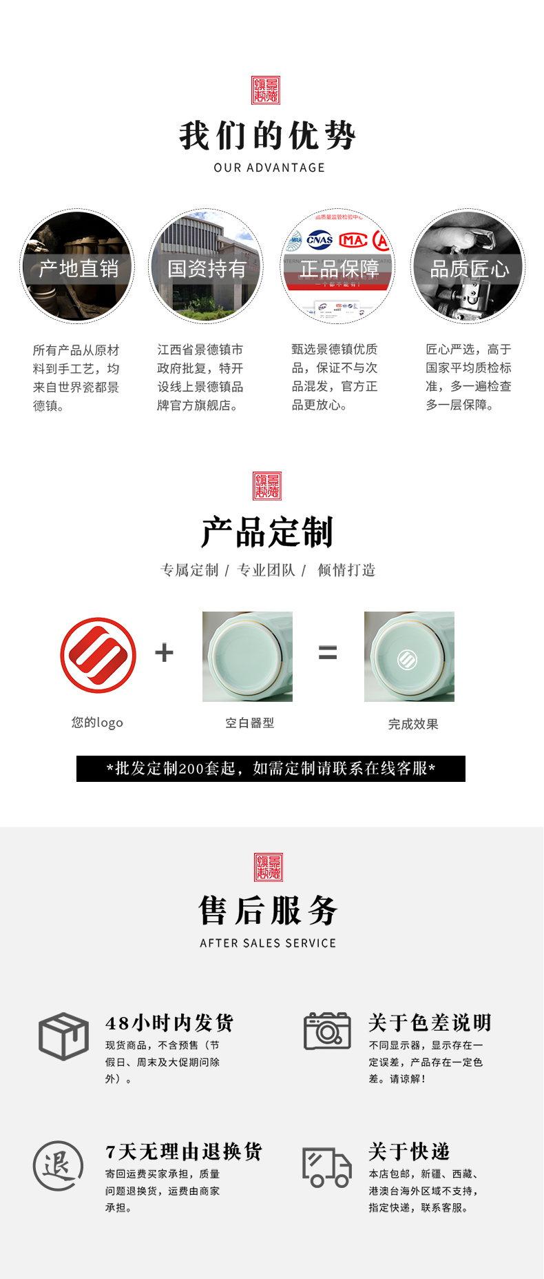 Jingdezhen official flagship store of ceramic film blue round lens keller domestic large capacity with the cover glass