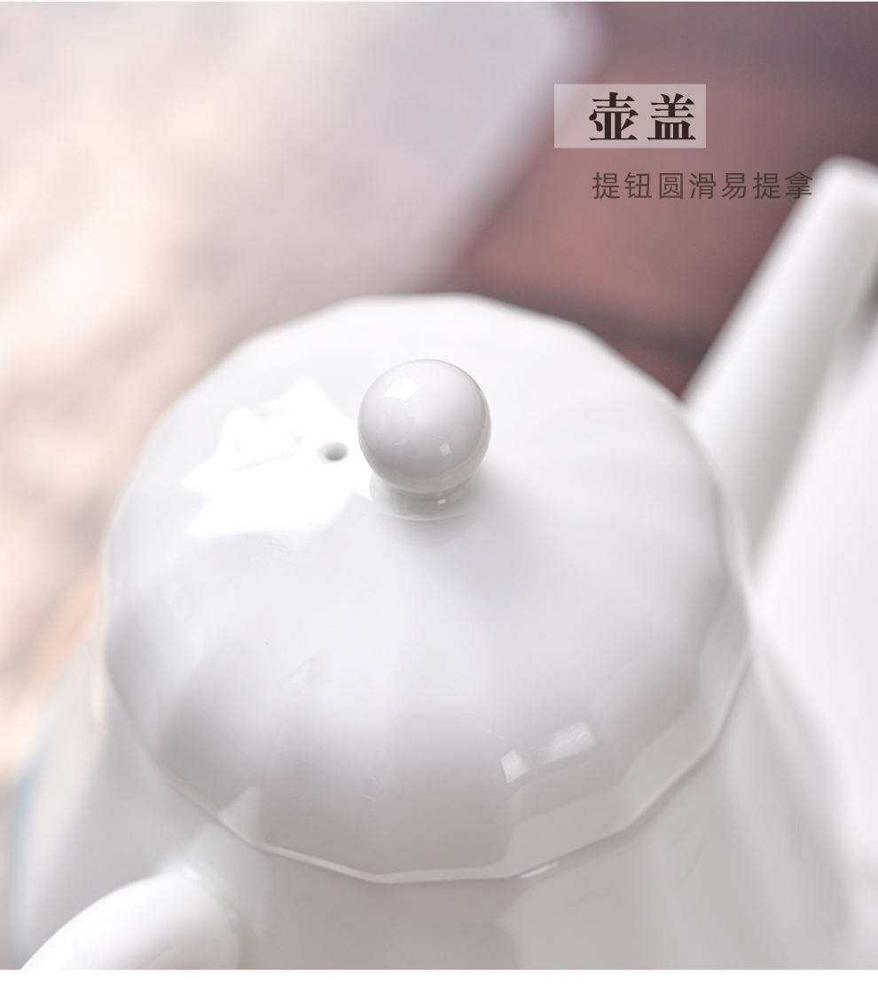 Jingdezhen flagship store thousands of jiangshan ceramic teapot teacup suits for home a pot of two cups of kung fu tea set