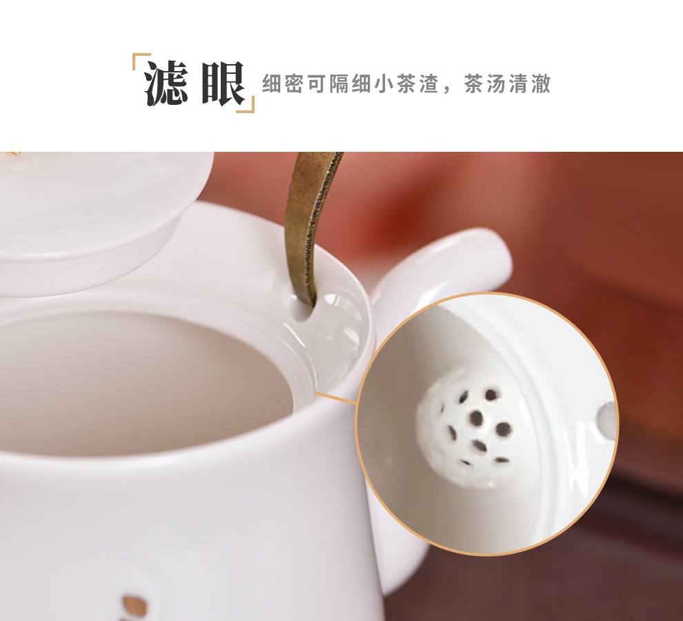 Jingdezhen flagship store of ceramic tea set suit household manual white porcelain teapot teacup fair keller a pot of four cups