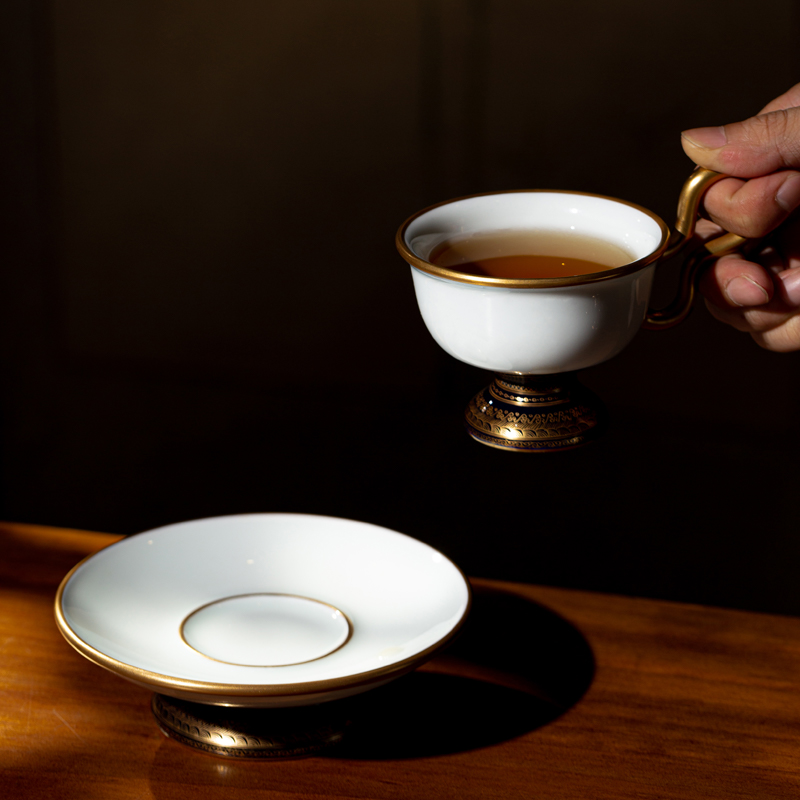 Jingdezhen flagship store ceramic see colour tea set manually set the home office business tea cups set of gift boxes