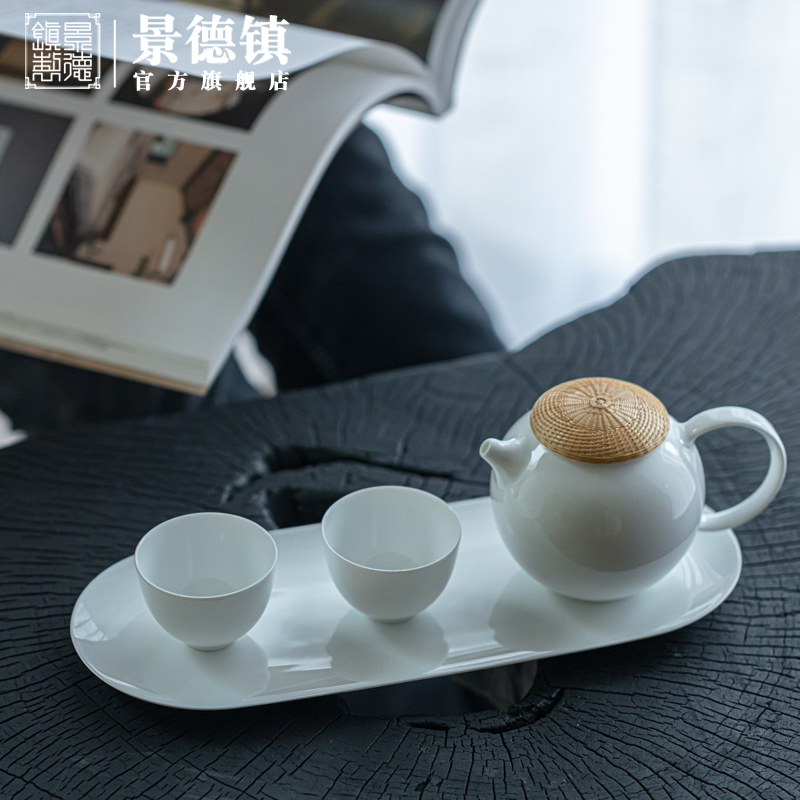 At the beginning of jingdezhen rhyme bamboo filament buckle color business home office tea sets high temperature porcelain teacup gifts gift boxes