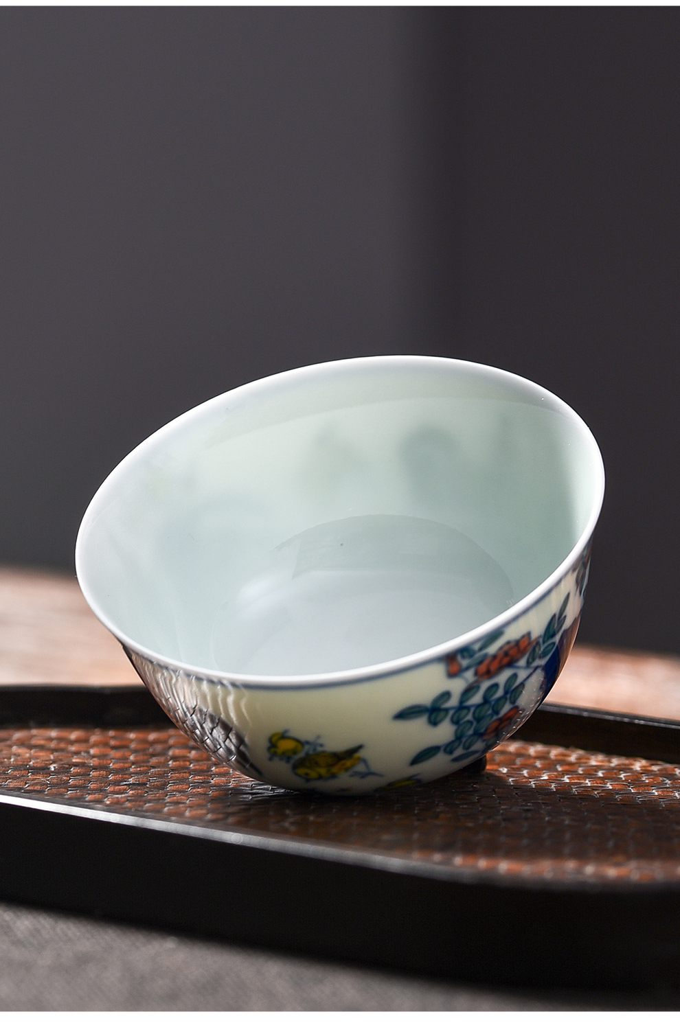 Jingdezhen flagship store of da Ming chenghua chicken hand - made color bucket cylinder cup bowl master cup view after single archaize sample tea cup