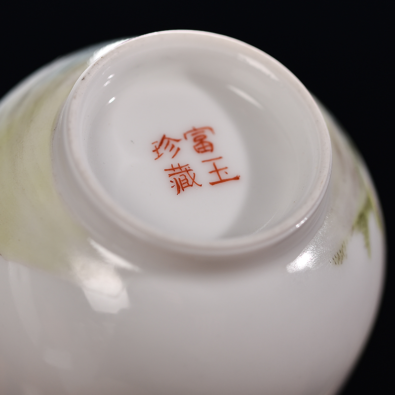 Jingdezhen flagship store of Chinese style new bamboo report peaceful ceramic hand - made color and exquisite collection master cup sample tea cup tea cups