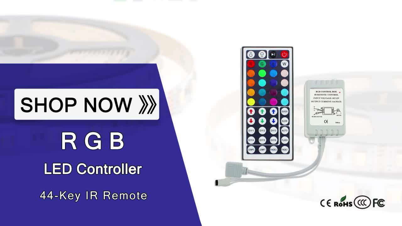 RGB Controller with 44-Key Wireless IR Remote for RGB LED Light