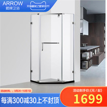 Wrigley bathroom shower room integrated diamond type household toilet custom stainless steel partition glass dry and wet separation