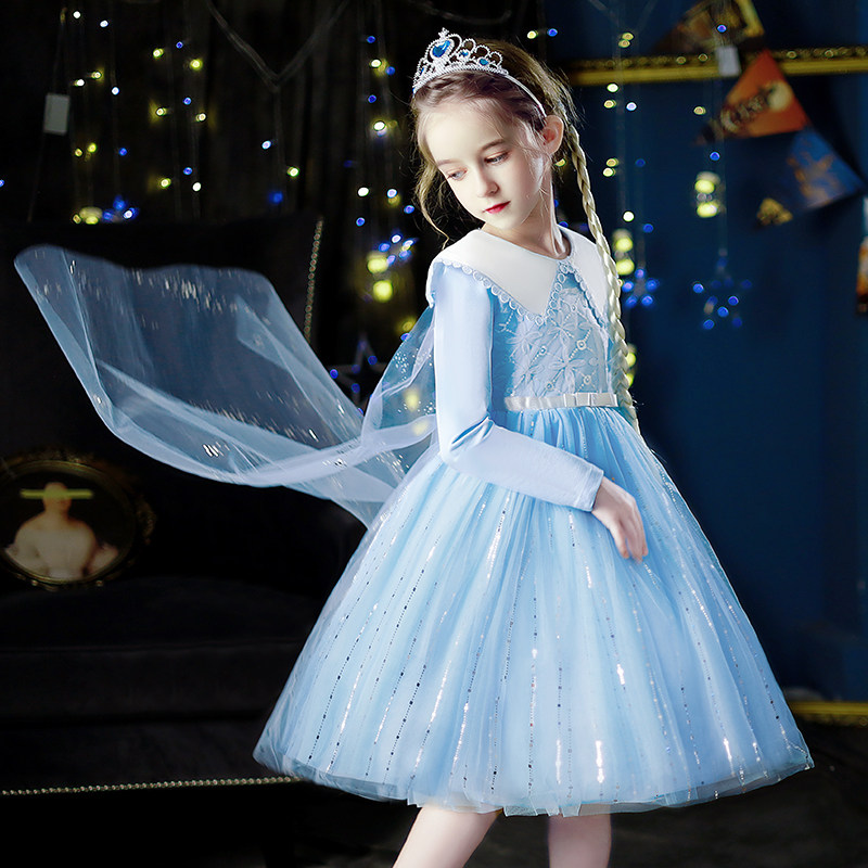 Halloween Aisha Princess Dress Girls 2022 New Autumn Dress Frozen Aisha Children's Dress Autumn and Winter