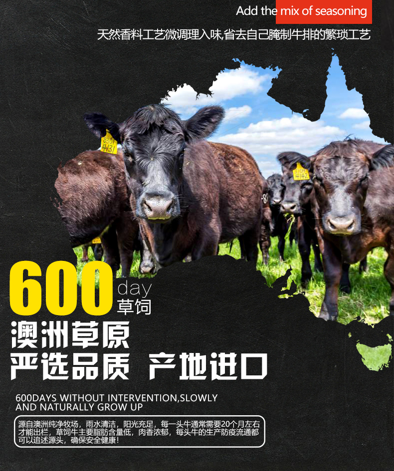 牛都 澳洲原切菲力西冷牛排套餐 10片 1000g 赠煎锅 图4