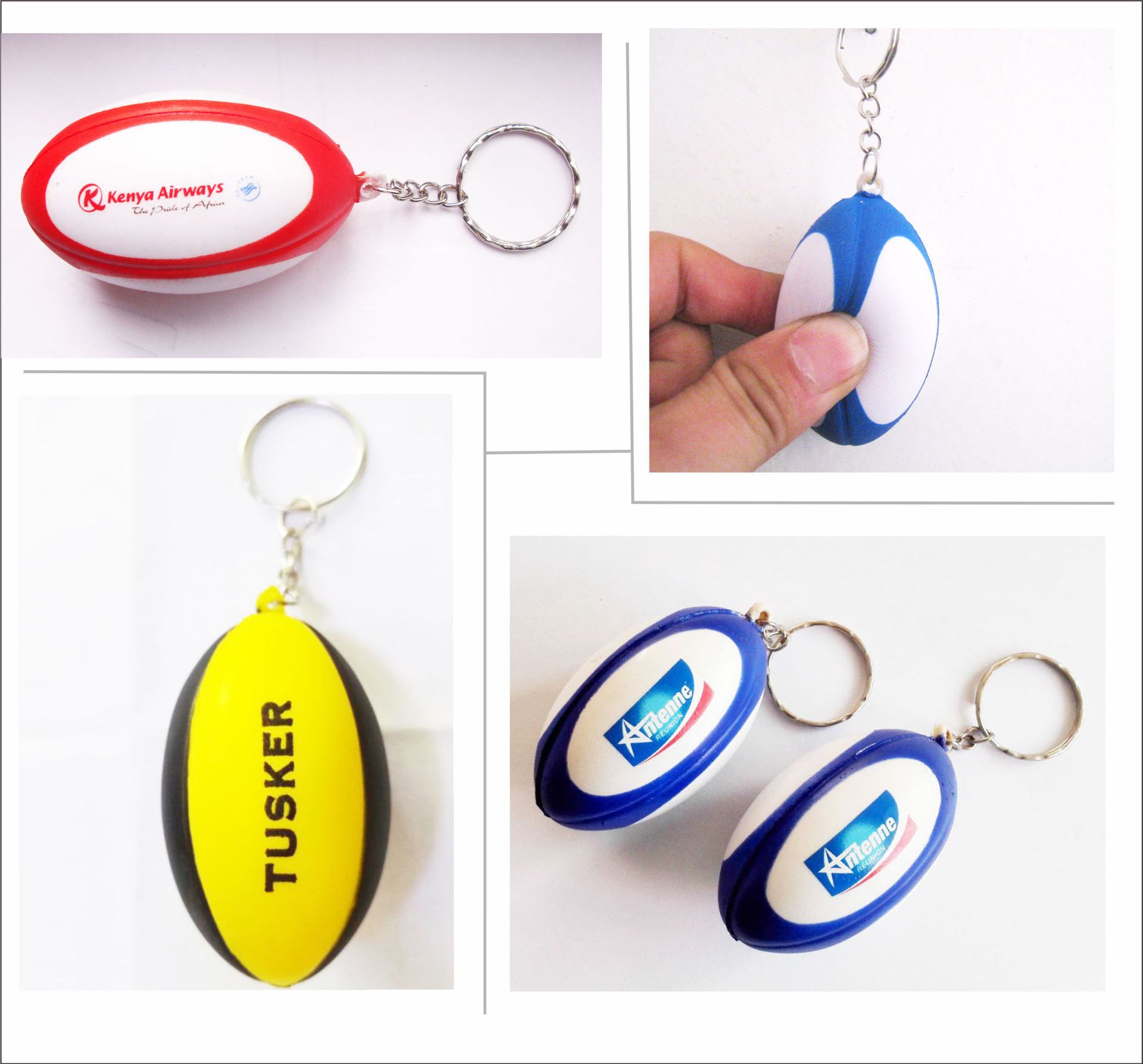 Customized 6cm PU glossy rugby keychain football keychain pendant can be customized