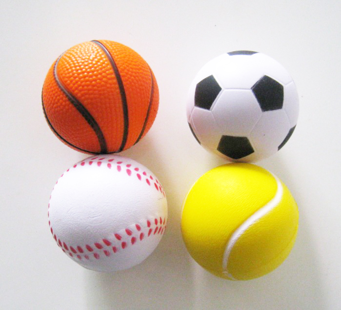 6 3cm Diameter Mini Toy Football Baseball Tennis Basketball Pressure Ball Holding Ball Decompression Ball Four