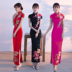 Catwalk sườn xám váy của phụ nữ model 2020 mới cỡ lớn cắt hiệu thời trang đầm để cải thiện mùa xuân gió của Trung Quốc 