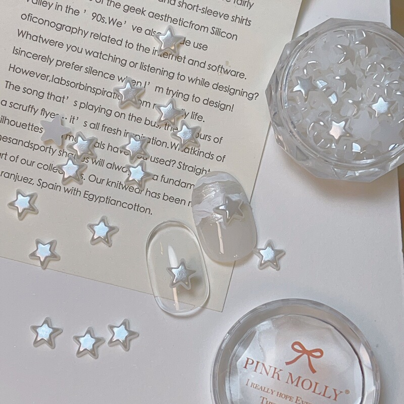 Three-Dimensional Five-Pointed Star Nail Art Korean Style Accessories Pearl White Star Accessories ins Flat-Bottomed Five-Pointed Star Pearls Three-Dimensional Five-Pointed Star Nail Art Korean Style Accessories Pearl White Star Accessories ins Flat-Bottomed Five-Pointed Star Pearls