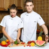 Высококачественный западный ресторан Pure Cotton Thin Hotel Chef Work Одежда мужская коротка с короткими рукавыми рукавами