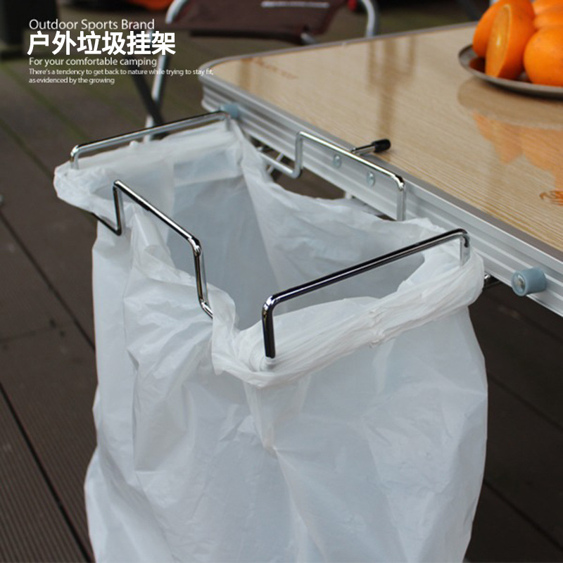 Outdoor garbage hanger camping table top wire storage layer rack picnic table barbecue rack kitchen garbage bag holder