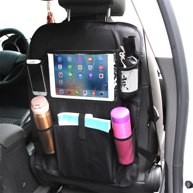 Car Chair Back Bag Black Car Bag Oxford Waterproof Cloth Anti-Kick CarBackSeat Organizer