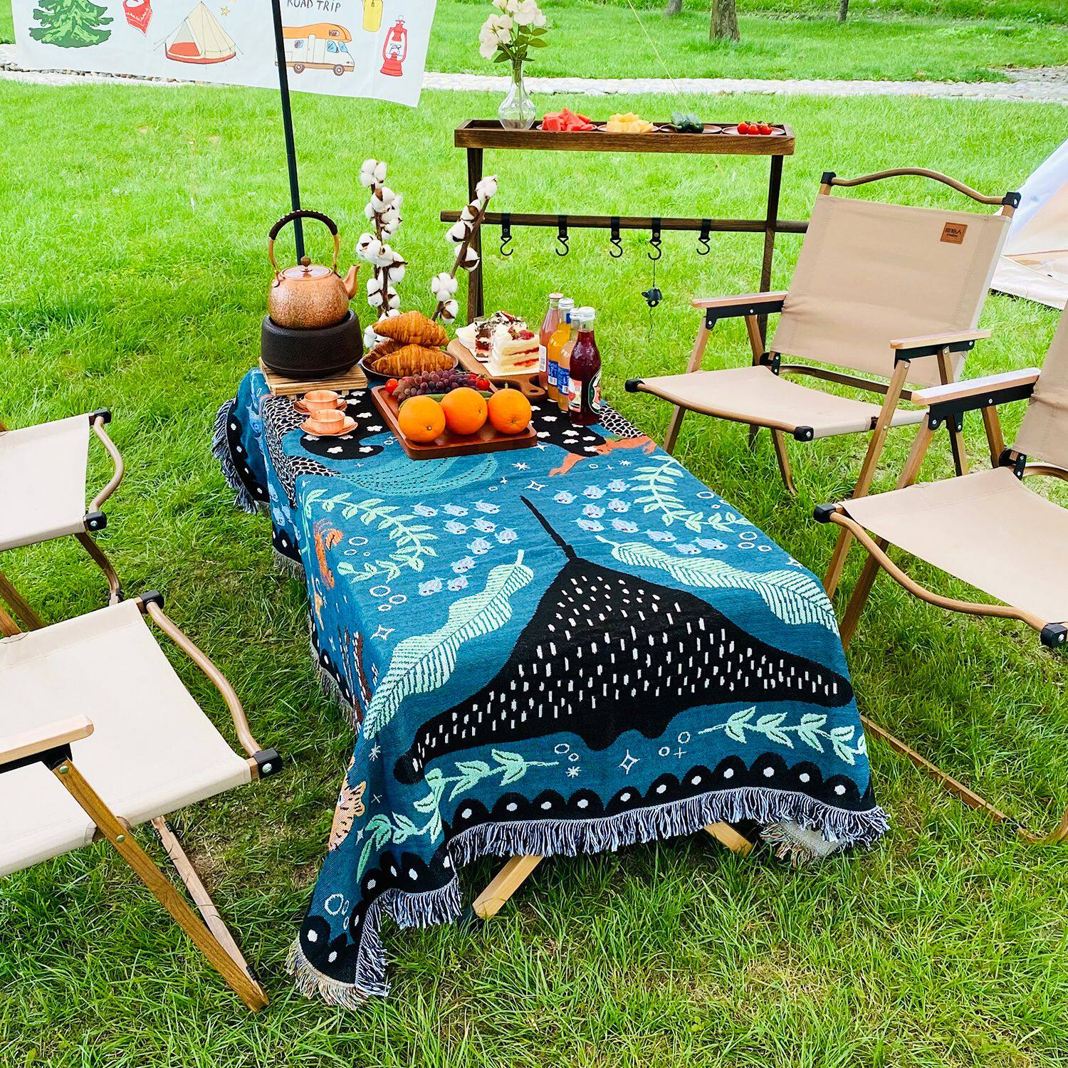 Гобелен 户外露营野餐垫毯子印第安波西米亚家居盖沙发线毯picnic blanket