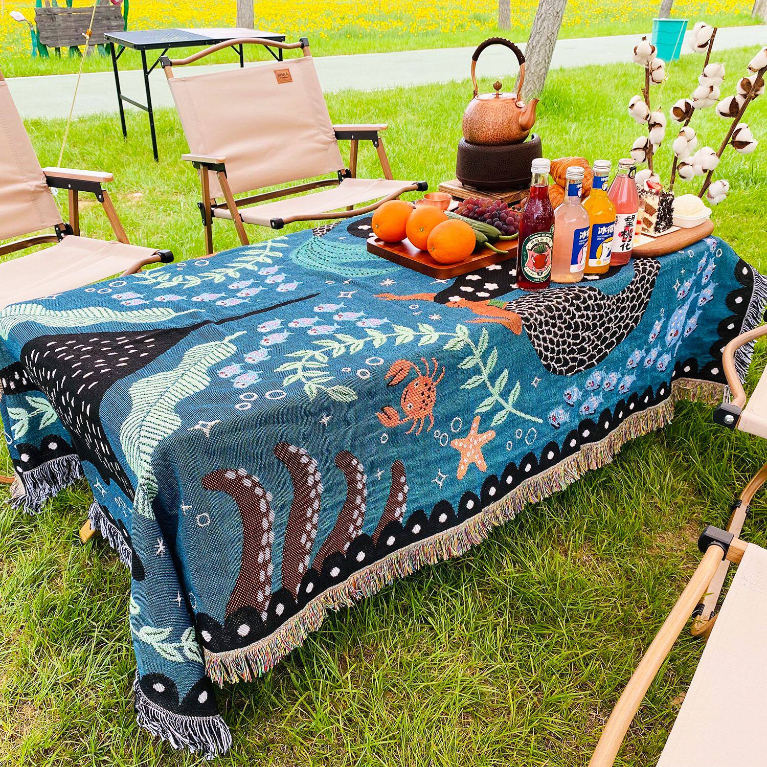 Гобелен 户外露营野餐垫毯子印第安波西米亚家居盖沙发线毯picnic blanket