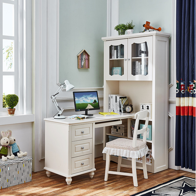 Corner desk and bookcase group full house with children's student solid wood bedroom desk with bookcase computer desk