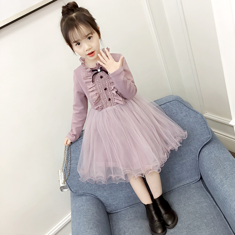 Children's dresses autumn dress yarn dress 2022 new foreign Pilate spring autumn money girl princess dress girl dress girl foreign dress
