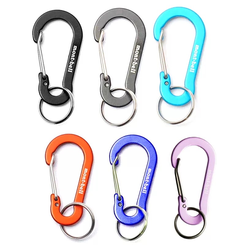 In-Stock, Quick Delivery Montbell Carabiner Keychain 4cm Aluminum Alloy Flat Multi-Functional Small Carabiner Keychain