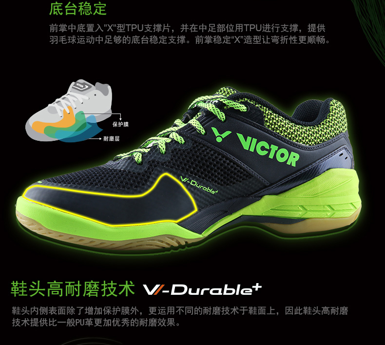 2019 mới chiến thắng giày cầu lông VICTOR giày nam và nữ giày thể thao gói chống sốc ổn định loại P9210 - Giày cầu lông giày sneaker nam trắng