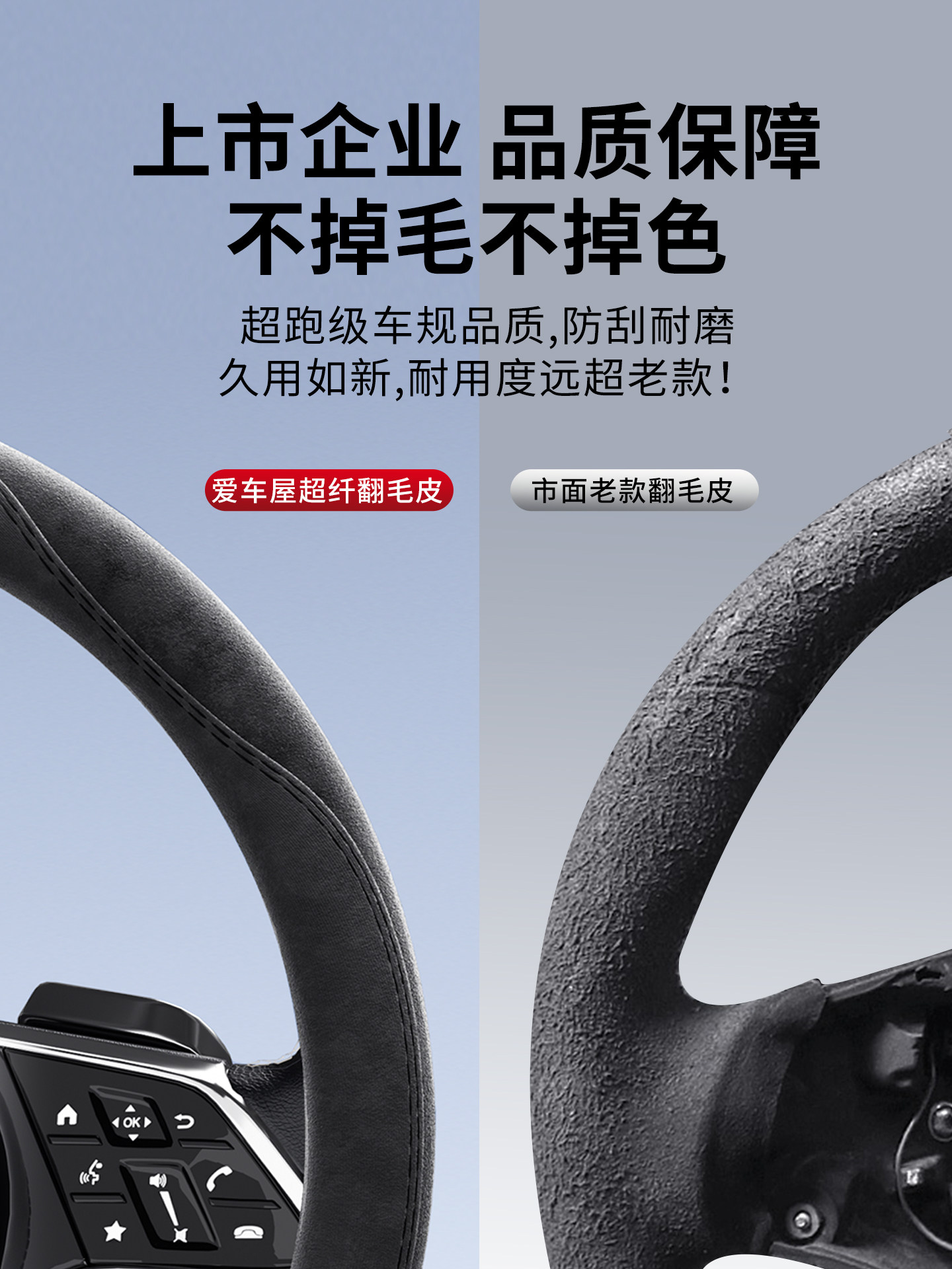 Aichewu Car Steering Wheel Cover Winter Protective Cover All-Season Universal Genuine Leather Suede Fur Steering Wheel Cover for Volkswagen and Bmw