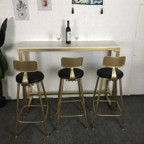 Nordic bar table and chair Simple household high foot table Coffee milk tea shop Bar table and chair Solid wood dining table Bar table