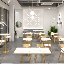 Nordic table and chair three sets Balcony small coffee table Dining table and chair Cafe milk tea shop table and chair combination Simple marble