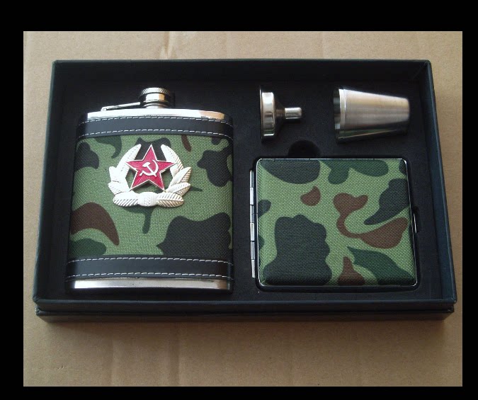 Snow Wolf Lake 7 oz 304 thickened stainless steel wine bottle gift portable wine bottle foreskin metal cigarette case