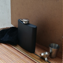 Urban Wolf 304 Stainless Steel 7 oz Black Flask Mens Gift Holiday Gift Cloth Bag Buy One Get Three Free