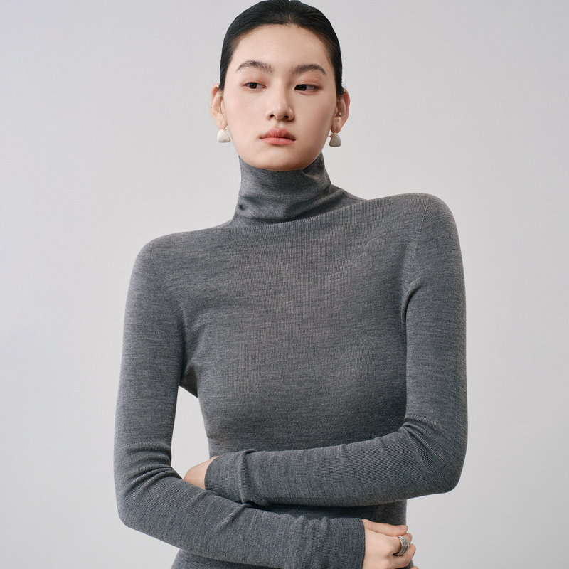 Yangzi Yarn 100% Wool Turtleneck Base Shirt for Women, Thin, Slim-Fit Pullover Knit Sweater for Autumn and Winter, with a High-End Feel Yangzi Yarn 100% Wool Turtleneck Base Shirt for Women, Thin, Slim-Fit Pullover Knit Sweater for Autumn and Winter, with a High-End Feel