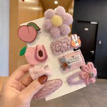 The side flowers hairclip South Korea girly cuteness edge clamp hairpin clip Red 2021 nian new clips headdress female