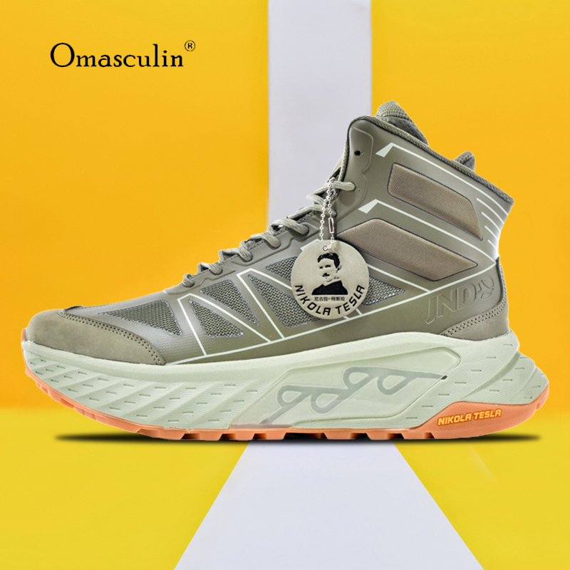 Omasculin Summer 2024 New Breathable Shoes Breathable Mesh Cushioning Large Size High-Top Sports Running Shoes for Men