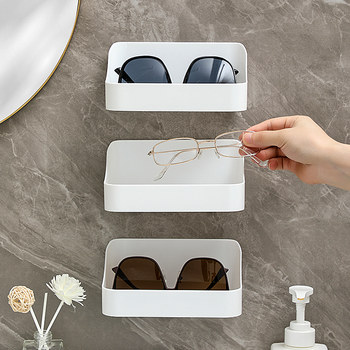 Bedside glasses storage wall-mounted home wall-mounted sunglasses storage rack for drilling without holes in myopia glasses sunglasses placement rack
