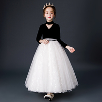 Princess Dress Girl Dress High-end Foreign Gas Evening Dress Fluffy Yarn Children Birthday Little Host Piano Playing Dress