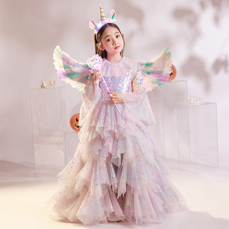Halloween costume kids sequin princess dress dress girl cos witch cosplay costume show costume