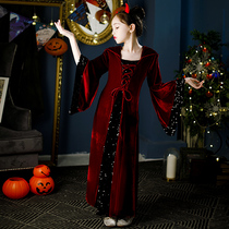 Halloween Costume Cosplay Children Princess Gown Gown Girl Witch Makeup Prom Character Act Out of The Beatles