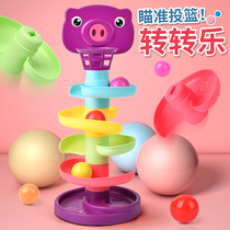 Childrens baby early education puzzle track stack turn Music shooting colorful ball slide tower baby boy girl toy