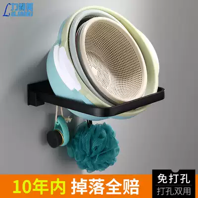 Bathroom washbasin storage shelf Punch-free powder room Kitchen Foldable vegetable wash basin vegetable basket shelf