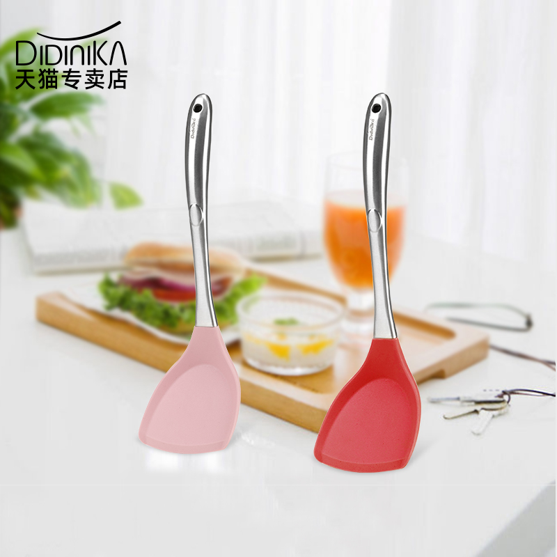 Didinika silicone pot shovel wheat stone non-sticky cookware special kitchenware resistant to high temperature fried spoon scramble shovel do not hurt the pot