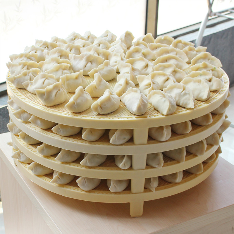 Dumpling curtain household green bamboo dumplings multi-layer anti-stick grate dining room dumpling pad non-stick bamboo round