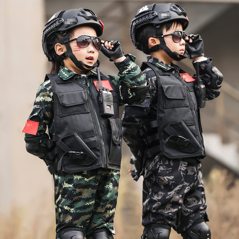 Children's camouflak suit boys Special Soldiers Military Training Clothing Elementary School Students Outdoor Expansion Boy's Military Uniform Costume Out