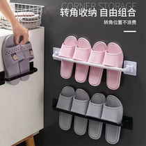 Bathroom slippers rack toilet free of punching slippers drain rack wall-mounted shoes Shoe Holding Shelve Shelve Shelve