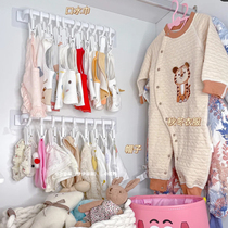 Baby Cap Containing Clip Hooks Baby Saliva Towels Towel Socks Wardrobe Wall-hanging Free of perforated Contained Gods