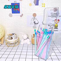 Creative pen holder storage box office desktop student stationery simple pen holder children Girl cute pen bucket ins