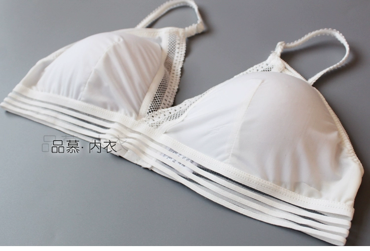 Châu âu và Hoa Kỳ gió ren mỏng cốc băng lụa không có vòng thép áo ngực tam giác cup bikini với ngực pad kích thước lớn đồ lót