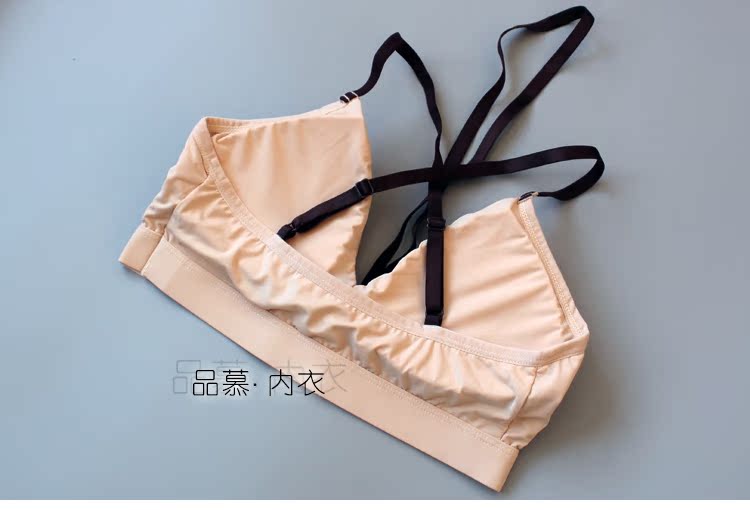 Phong cách châu Âu và Mỹ treo cổ làm đẹp trở lại tam giác cup bra bikini thể thao đồ lót với ngực pad mỏng mà không có vòng thép đồ lót quần áo bơi